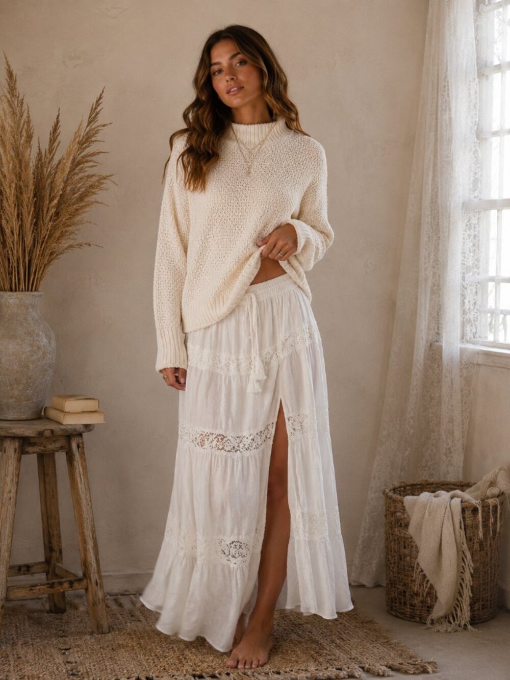 Cream Mockneck Cozy Sweater
